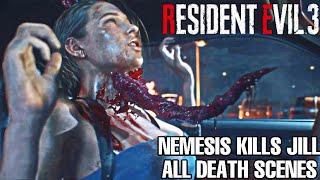 RESIDENT EVIL 3 Remake  Nemesis Kills Jill - Death Scenes Compilation DLC Classic Costumes