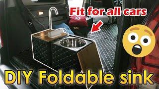 Amazing Simplistic Camper Conversions！Quick Setup Portable Sink for SUV  Minivan or MPV.