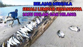 Belajar Menjala Ikan di Pinggir Pantai Gak Nyangka Panen Ikan Belanak dan Ikan Kiper