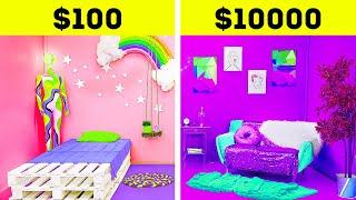 INCREDIBLE ROOM MAKEOVER CHALLENGE  Rich vs Broke  Cheap VS Expensive Items for You by TeenVee