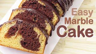VANILLA & CHOCOLATE MARBLE CAKE Recipe  Soft and fluffy cake with Ganache Frosting  Baking Cherry
