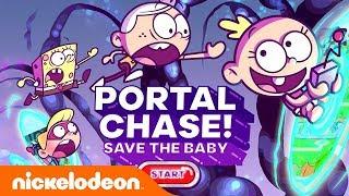 SpongeBob Lincoln Loud & Kid Danger Team Up for NEW Video Game  Portal Chase Save the Baby  Nick