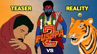 PUSHPA 2 teaser vs reality  where is pushpa?   funny video  allu arjun  rashmika  mv creation