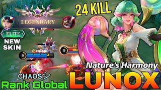 Natures Harmony Lunox New ELITE Skin Gameplay - Top 1 Global Lunox by ᴄʜᴀᴏsシ︎ - Mobile Legends