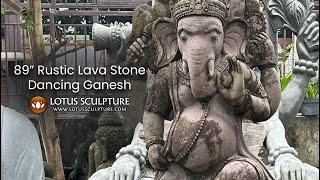 89 Stone Ganesh Dancing with Mooshika www.lotussculpture.com