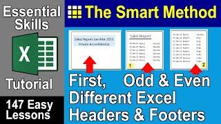 7-9 Different Excel Headers and Footers for First Odd and Even Pages