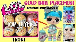 Wave 2 LOL Surprise Confetti Pop Gold ball Placement Ultra Rare Gold ball Found Glamstronaut