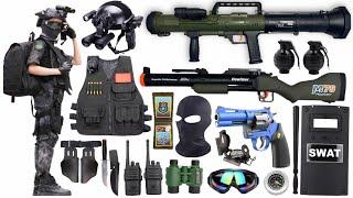 Special police weapon toy gun set unboxing seal revolver M79 howitzer RPG rocket launcher bomb