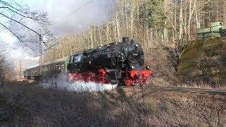 Die Bergkönigin 95 027 mit Volldampf auf der Rübelandbahn Blankenburg - Rübeland 01.03.2020 HD