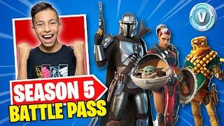 Buying SEASON 5 BATTLE PASS in Fortnite Baby Yoda Mandalorian UNLOCKED  Royalty Gaming