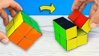 Как сделать Антистресс из бумаги кубик Рубика  Поделки оригами своими руками