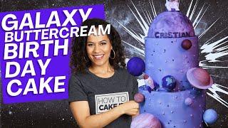 EPIC Buttercream Space Planets & Moon Birthday Cake  How to Cake It