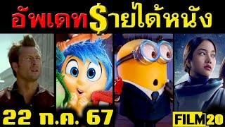 อัพเดทรายได้หนัง Twisters - Despicable Me - Inside Out 2 - ยูเรนัส2324 - แดนสาป อื่นๆ ณ 22 ก.ค. 67