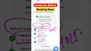 INCOME TAX Refund Started #refund #incometaxrefund #ITR