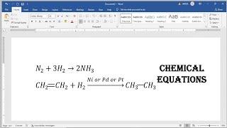 Chemical equations  How to insert chemical equations in ms word  @msoffice-307