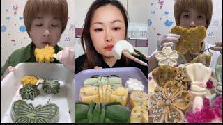 FROZEN STICKY MATCHA COCONUT MILK & PASSION FRUIT ICE EATING ASMR