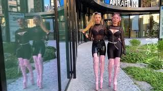 Pleaser Flamingo boots in public part 1