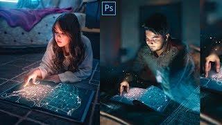 Glowing Map  Calop Style Photo Editing in Photoshop  How to Edit Like Calop in Photoshop cc