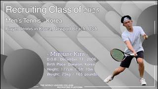 Mens Tennis  Practice Rallies Serve etc  Minjune Kim South Korea  Recruit 2025