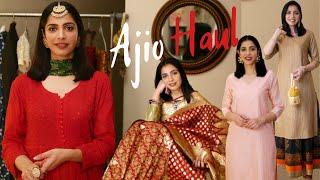 Ajio Haul Kurtis Sarees for Weddings & Festivals + Giveaway