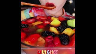 ASMR FRUIT CEREAL BERRIES WATERMELON JUICE HONEYDEW GRAPE EATING NATURES CEREAL 咀嚼音 먹방