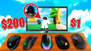 i 1v1ed youtubers for $100 using every mouse in roblox bedwars 