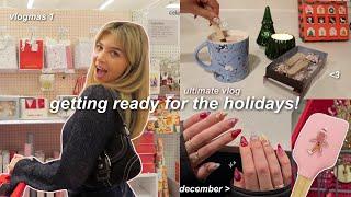 GETTING READY FOR CHRISTMAS vlogmas 1 room decor target shopping holiday aesthetic 2023