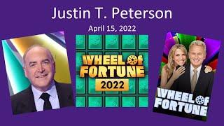 Justin T  Petersons Wheel of Fortune appearance on April 15 2022