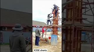 A complete tutorial of mini column framework  concrete pouring and infill wall construction #DIY