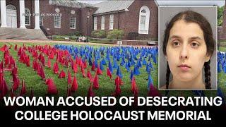 Woman accused of desecrating University of Delaware Holocaust memorial