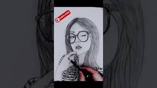 Quick Draw  Drawing a Girls Face in a Simple way with Pencils  ‍ #shorts
