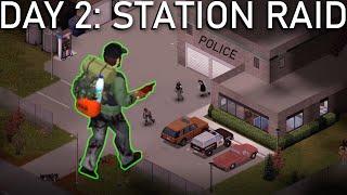POLICE STATION RAID  Part 2  SOLO  Project Zomboid Playthrough