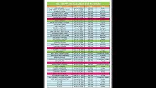 ICC T20 CRICKET  WORLD CUP 2024 SCHEDULE