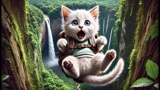 Cute Cat Jungle adventure #cat #cute #ai #catlover #catvideos #cutecat #kitten