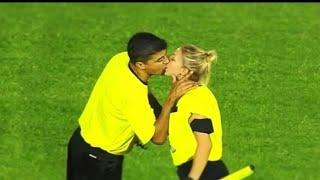 What happens in Football When The Referee is a woman...