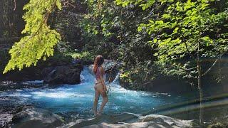 solo travel - swimming hiking camping
