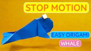 Easy Origami Whale Yakomoga STOP MOTION - Origami tutorial
