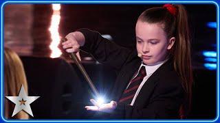 9-year-old MAGICIAN Ella Rose makes objects APPEAR out of THIN AIR  Auditions  BGT 2024