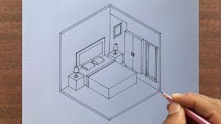 How to Draw an Isometric Bedroom