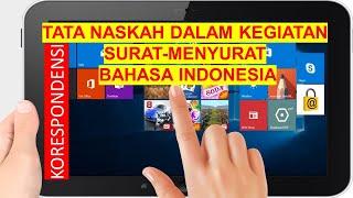 Korespondensi  Tata Naskah dalam Surat Menyurat Bahasa Indonesia