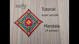 tutorial ojo de dios mandala tejido de 4 puntas - super sencillo -  mandala handmade