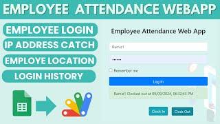 How to Create an Employee Attendance System Webapp Google Sheets Apps Script & Location Track  B36