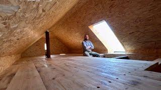 Attic Transformation in a Cozy Wooden Bedroom-OSB VAPOR BARRIER ROCKWOOL Ep.10.