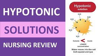 Hypotonic Solution Nursing Review IV Fluids Explained NCLEX