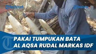 Detik-detik Brigade Al Aqsa Pakai Tumpukan Bata Lesatkan Roket Besar ke Markas Besar Militan IDF