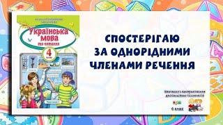 4 клас. Спостерігаю за однорідними членами речення