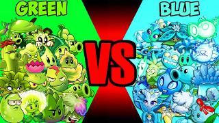 All Plants GREEN vs BLUE Battlez - Who Will Win? - PvZ 2 Team Plant vs Team Plant