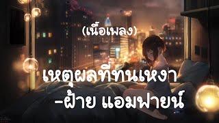 เหตุผลที่ทนเหงา - ฝ้าย แอมฟายน์  เนื้อเพลง