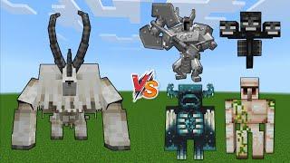 Mutant Goat vs Minecraft Bosses - Wither Iron Golem Warden ferrous Wroughtnaut Evoker