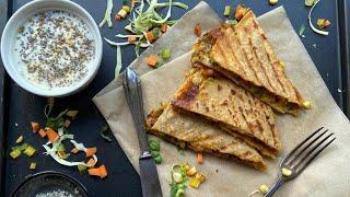 Grilled Veg Quesadilla Recipe  Indian Style Grilled Veg Quesadilla Amritas Kitchen